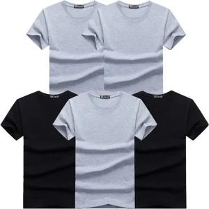 แฟชั่นผู้ชายเสื้อยืดแขนสั้นลำลองเสื้อยืดผ้าฝ้ายลำลองสีพื้นสำหรับผู้ชายเสื้อผ้าฤดูร้อน - Product Image 4