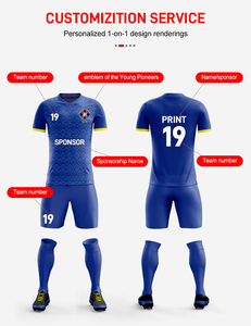 Maillots de football personnalisés pour enfants et tenues de sport pour clubs, kits de football avec impression par transfert thermique, uniformes de football respirants pour l'été - Product Image 1