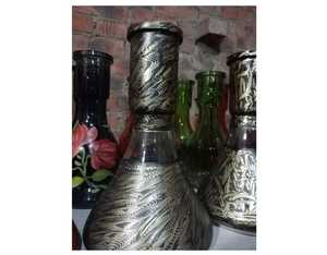 Haute qualité luxe égyptien verre pyramide Vase peint à la main plumes Branches Design Unique en gros grande taille Shisha narguilé - Product Image 2
