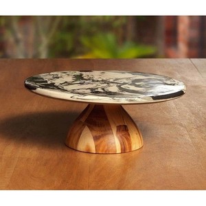 Soporte de pastel de madera personalizado al por mayor más vendido con bandeja de mármol decoración granja bandeja escalonada decoración pastel herramientas - Product Image 4