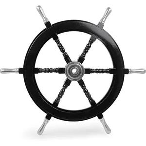 Rueda de barco hecha a mano de madera de diseño bonito náutico rueda de barco hecha a mano de madera Náutica para decoración del hogar - Product Image 1