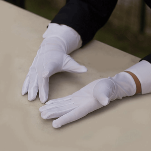 Gants de sécurité jetables en coton et polyester de qualité supérieure de qualité supérieure Micro Dots Interlock Inspection Doigts Style Micro Dots - Product Image 4