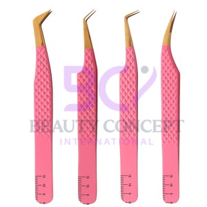 Pink Color Steel Material Fiber Tip 45 Degree Custom Shape Beauty Eyelash Extension Tools for Classic Lashes and Volume Lash - Product Image 2