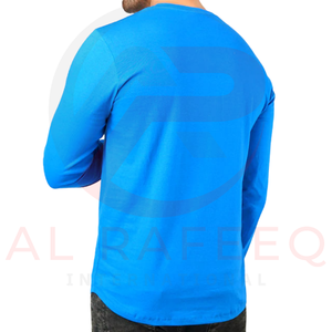 Chemise en coton à manches longues pour hommes de qualité supérieure à imprimé personnalisé de haute qualité à séchage rapide et respirante avec un motif solide - Product Image 4
