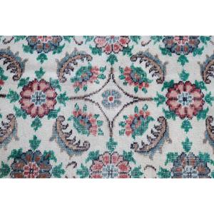 Tapis turc 6,7 x 10,6 pieds, tapis vintage surdimensionné, tapis en laine abstrait rouge - Product Image 5