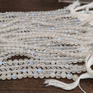 Cuentas Lisas de Piedra Lunar Arcoíris Blanca Natural de Alta Calidad, 4-6 mm, para la Elaboración de Joyas, se Venden por Hilo, 8 - Product Image 1