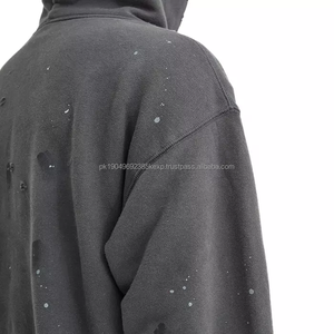 Sudadera con Capucha de Color Personalizado, Sudadera Vintage Desgastada, Sudadera con Capucha Lisa Lavada, Sudadera con Capucha Gris Desgastada - Product Image 4