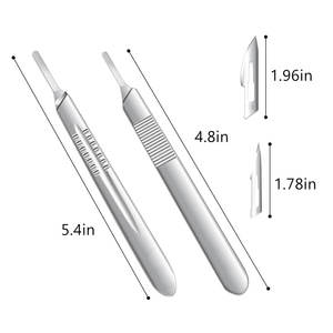 Juego de Bisturís de 20 Piezas Reutilizables, Bisturís de Acero Inoxidable Estériles, Kit Quirúrgico Manual con Soporte para Cortar, Pedicura, Manualidades y Modelado - Product Image 4