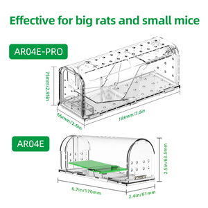 Piège à souris durable en plastique pour la maison et <span class=keywords><strong>le</strong></span> jardin, pièges à rats intelligents sans poison, recyclage sûr, lutte antiparasitaire intelligente - Product Image 1