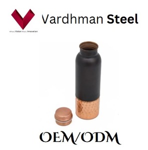 Factory Outlet Sale <b>Cheap</b> Price Velvet touch Half Hammered copper bottle 650ML, Experience elegance <b>with</b> every sip Copper Bottle - Product Image 4