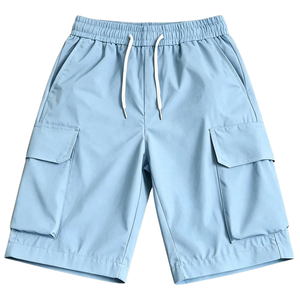 Mens <b>Lightweight</b> Woven <b>Cargo</b> Bermuda <b>Shorts</b> Elastic Drawstring Waist Multiple Pocket Casual Outdoor Summer Knee Breathable - Product Image 3