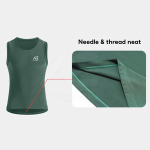 Maillot de cyclisme sans manches KATBROS pour adulte unisexe, vert, respirant, en polyester, avec logo imprimé par transfert thermique sur le devant - Product Image 4