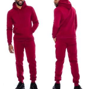 ชุดวอร์มกางเกงและเสื้อฮู้ดสำหรับผู้ชายชุดวิ่งออกกำลังกายผ้าฟลีซผ้าฝ้ายปักลาย2ชิ้น - Product Image 4