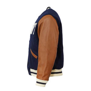 2025 grande taille hommes Baseball collège veste manches en cuir laine Bomber vestes broderie personnalisée Logo Letterman école veste - Product Image 2