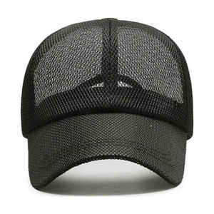 Personnalisé 5 Panneaux Mode Jersey Trucker Hat Street Plain Noir Couleur Mesh pour l'été Vêtements de plein air - Product Image 1