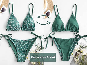 Maillot de bain tendance pour femmes, ensemble bikini deux pièces, tissu écologique à séchage rapide, taille haute, ajustement confortable, devant pour les vacances d'été - Product Image 2