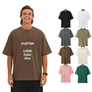 เสื้อยืดคอกลมแขนสั้นทรงปกติ 240gsm แบบดรอปไหล่ ผ้าฝ้าย 100% ไม่หด ทรงฮิปฮอป - Product Image 1