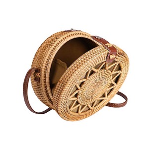 ร้อนแฟชั่นกระเป๋าหวายพร้อมเปลือกหอยผู้หญิงกระเป๋าฤดูร้อนคุณภาพระดับพรีเมียม/Segrass กระเป๋าชายหาดผู้หญิงธรรมชาติพร้อมสายหนัง - Product Image 5