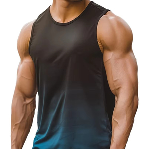 Débardeur de gymnastique de compression personnalisé pour hommes tissu tricoté respirant pour le fitness musculation avec logo imprimé - Product Image 1