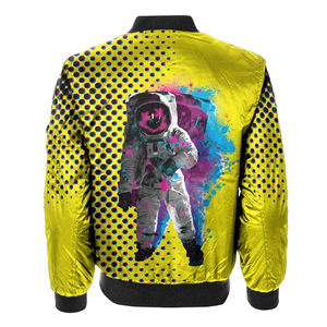 100% Polyester Sublimation Printed Bomber Jacket for <b>Men</b> OEM Best Service Winter Hooded Fabric New Condition Cheap Price - Product Image 2