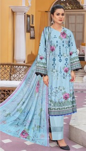 2025 nueva llegada colección de verano para mujeres de alta calidad descosido algodón/césped Shalwar Kameez traje de 3 piezas de talla grande encaje ODM - Product Image 5