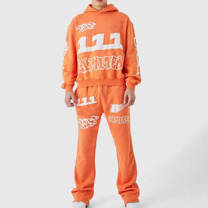 Wholesale Men's Plus Size Winter Tracksuit Quick Dry and Breathable Printed Sets for Jogging Cheap Price