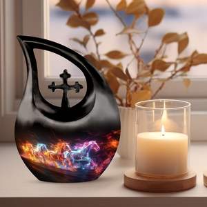 Urna de Metal de caballo para cenizas Urnas de cremación de mujeres para cenizas humanas Mini urnas Hombre adulto Hombre pequeño para cenizas humanas Tamaño personalizado - Product Image 3