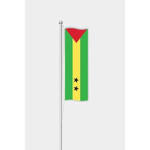 Drapeau vertical personnalisé du monde entier, Sao Tomé-et-Principe, impression numérique sur soie avec mât en aluminium pour affichage extérieur - Product Image 1