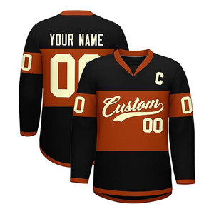 Camiseta de Hockey sobre Hielo Personalizada con Nombre de Equipo, Número y Logotipo, Camiseta de Manga Larga de Poliéster/Algodón Duradera y Ecológica para Hombre - Product Image 4