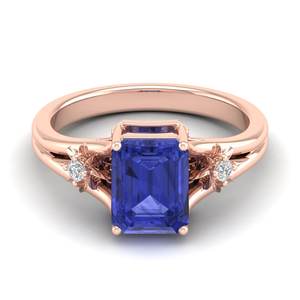 Anillo Solitario de Tanzanita con Corte Esmeralda de 2.5 Quilates en Oro Sólido de 14K, Precio al por Mayor REYES, Regalos de Boda de Lujo, Joyería Fina - Product Image 6