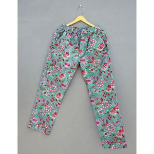 Nouvel arrivage de chemise en coton assortie à imprimé floral Ensemble de pyjama à usage quotidien Ensemble de pyjama à imprimé indigo Robe de nuit confortable - Product Image 5