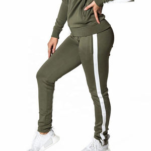 Combinaison de jogging élégante meilleure vente en gros de survêtements à capuche coupés et cousus pour femmes avec fermeture éclair et survêtement ajusté pour femmes - Product Image 4