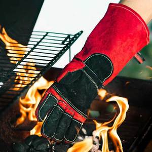 Gants de soudage en cuir de vache, résistants à la chaleur, pour soudage Mig Tig Arc - Product Image 3