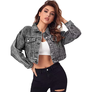 Venta caliente de encargo de las mujeres de mezclilla Chaquetas de mezclilla de estilo de ajuste de algodón de mezclilla Chaqueta de las mujeres para la venta - Product Image 1