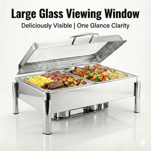 ציוד קייטרינג למסעדות, סיר חימום נירוסטה כסוף, סט בופה עם דוד מזון מסחרי המופעל על דלק - Product Image 1