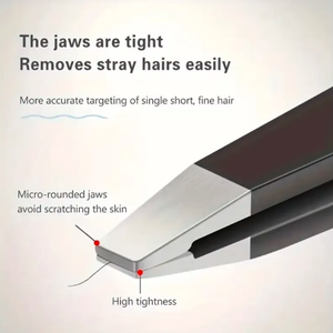 Juego de pinzas para cejas de acero inoxidable profesional, 4 Uds., inclinado, gran precisión, depilación Facial encarnada, bolsa de uso de belleza - Product Image 3