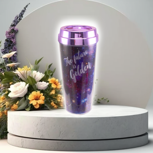 แก้วน้ำพลาสติกผนังสองชั้นพร้อมฝาชุบ - Product Image 1