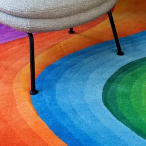 Bold Modern Artistic Design Wave <b>Rug</b> 3.50 X 6 Ft High Pile Colourful Vibrant Waves for Stylish Touch in Any Living Room - Product Image 6