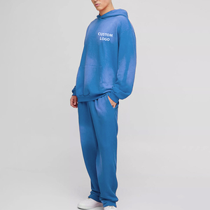 Custom Sweat Suit Design Tracksuit High Street Sports Suit Print Rhinestone <b>Hoodies</b> and Baggy Sweatpants Set 2 Piece Jogging Set - Product Image 5