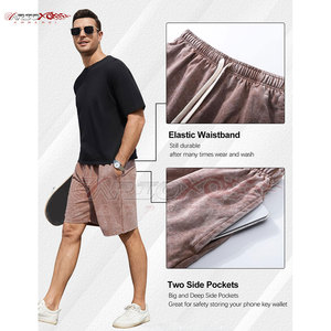 Pantalones Cortos Clásicos de Lona con Lavado Ácido para Hombre, 100% Algodón, Corte Casual, Secado Rápido, Alta Calidad, para Uso Diario - Product Image 3