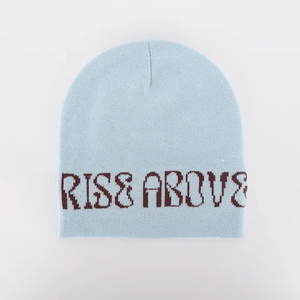 Bonnet tricoté réversible personnalisé avec grande broderie de logo Bonnets d'hiver sans manchette pour le voyage Vente en gros - Product Image 2