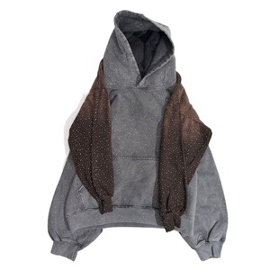 Vintage Men's <b>Acid</b> Wash Hoodie 100% Cotton Oversized Fit <b>Drop</b> Shoulders Pocket Solid Pattern <b>Acid</b> Wash Hoodies - Product Image 2