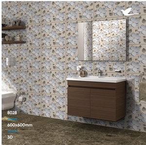 600x600mm 3D Look Doux Fleur Ivoire Pour Mur Et Sol Carreaux De Sol En Porcelaine Émaillée Inde Carreaux De Sol En Porcelaine Numérique - Product Image 3