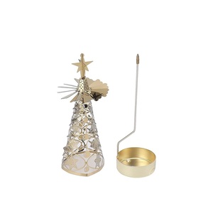 Arrangements de décoration de Noël Bougeoir en métal Bougeoir étoile en métal fini noir - Product Image 6
