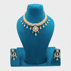 ชุดสร้อยคอ New Heritage Polki ชุบทอง 18K ทำจากทองเหลือง สำหรับเจ้าสาว ใช้ในงานแต่งงาน งานหมั้น งานครบรอบ และงานเลี้ยง - Product Image 2