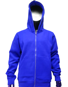 Calidad de lujo 100% algodón peso pesado cremallera completa Puff estampado Streetwear Sudadera con capucha para hombres patrón sólido para invierno - Product Image 1