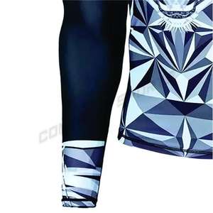 Sublimation 87% Polyester 13% Elastane <b>Mock</b> <b>Neck</b> 4-way Stretch Dual-layer Fabric Fast-drying Compression Shirts Rash Guard MMA - Product Image 6