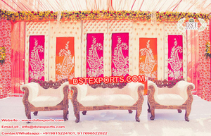 Fabuloso Mehndi noche escenario telón de fondo configuración Punjabi Sangeet noche telón de fondo cortina para escenario colorido indio boda telón de fondo conjunto - Product Image 2