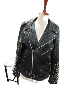 Chaqueta de Cuero con Tachuelas, Nueva, Lujosa y Moderna, Estilo Commando, Ajustada, Punk Rock, para Mujer, con Diamantes - Product Image 4