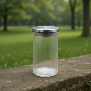 WEIS WEIS Recipiente de Almacenamiento Acanalado de 1200 ml, Elegante Tarro para la Organización del Hogar - Product Image 3